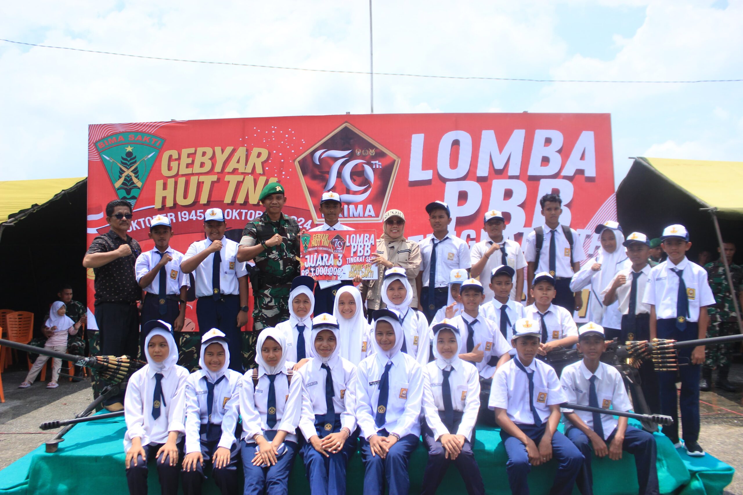 Meriahkan HUT TNI Ke-79, Yonif 132/BS Gelar Lomba PBB Tingkat SLTP.